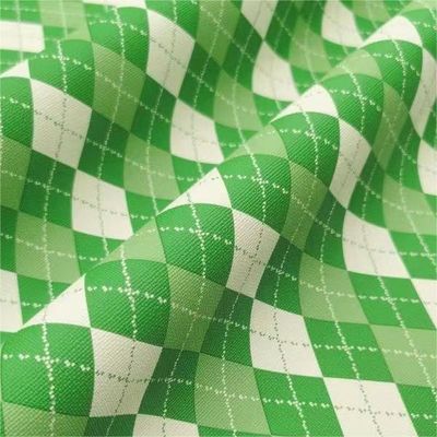 हैंडबैग कस्टम मुद्रित पैटर्न नकली चमड़े के कपड़े पीवीसी ज्यामितीय हीरा