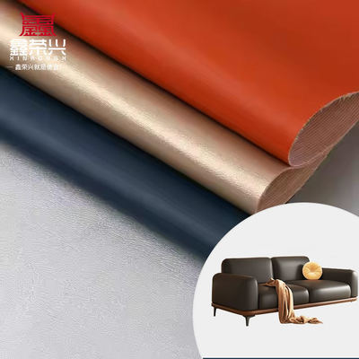 फर्नीचर के लिए पीवीसी डीई7 नपा अनाज कृत्रिम चमड़ा 54 इंच चौड़ा