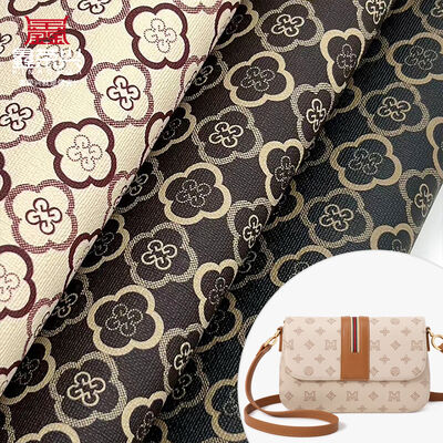 Synthetic PVC Artificial Leather Fabric Four Leaf Clover Printed Waterproof Lining Bag Packaging Phone Shell Sofa