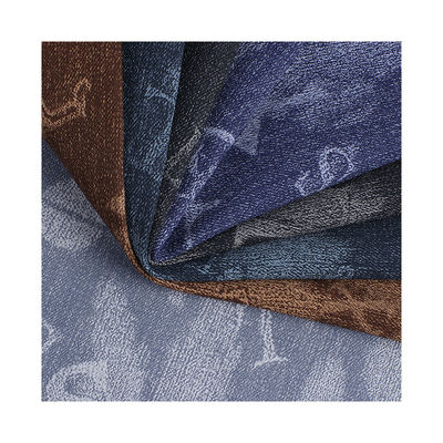 धोया हुआ डेनिम पीयू चमड़ा पर्यावरण के अनुकूल इम्बोस्ड लाइटवेट फेक्स चमड़ा