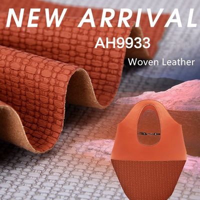 1.2 मिमी स्टाइलिश बुना पैटर्न पीवीसी चमड़े का हैंडबैग प्लेसमैट वॉलपेपर सजावट कॉस्मेटिक बॉक्स पैकेजिंग