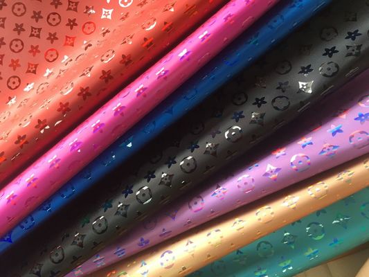 हैंडबैग लेजर उत्कीर्ण पु चमड़ा रंगीन पेंटागन फूल कृत्रिम चमड़ा पु