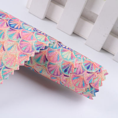 0.5 मिमी ग्लिटर पीयू चमड़ा ब्रश मत्स्यांगना मछली तराजू पीयू कृत्रिम चमड़ा