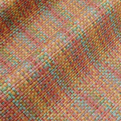 0बैग के लिए.8 मिमी पीवीसी चमड़ा इम्बोस्ड इंद्रधनुष बुना हुआ नकली चमड़ा कपड़े