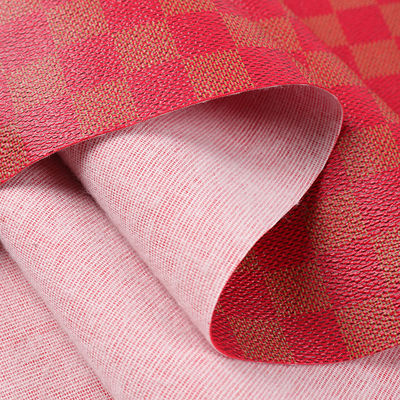 बैग के लिए मुद्रित पीवीसी चमड़ा मिश्रित रंग चेकरबोर्ड नकली चमड़ा कपड़े