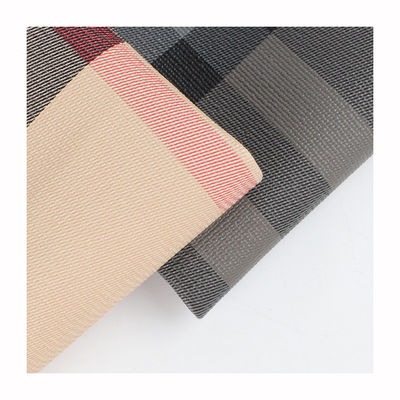 क्लासिक प्लेड प्रिंटेड फेक्स लेदर फॉर बैग्स बुना हुआ सिंथेटिक लेदर पीवीसी