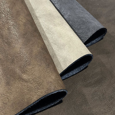 जूते के लिए सिम्युलेटेड पीयू माइक्रोफाइबर लेदर रेट्रो जले हुए छाल पैटर्न