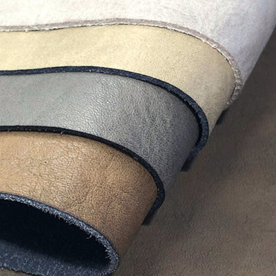 जूते के लिए सिम्युलेटेड पीयू माइक्रोफाइबर लेदर रेट्रो जले हुए छाल पैटर्न