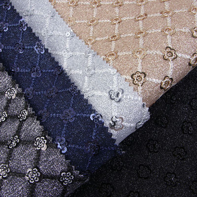 सैकविन ब्राइट फ्लावर ग्लिटर पीयू चमड़ा पर्यावरण के अनुकूल 100% पॉलीयूरेथेन चमड़ा