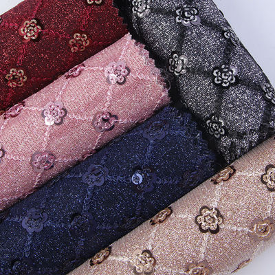 सैकविन ब्राइट फ्लावर ग्लिटर पीयू चमड़ा पर्यावरण के अनुकूल 100% पॉलीयूरेथेन चमड़ा