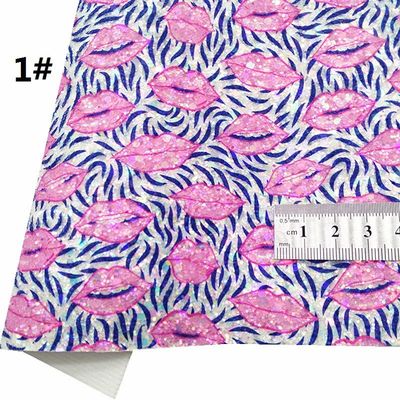 मुद्रित गुलाबी पीयू पॉलीयूरेथेन चमड़े चमक वेलेंटाइन दिवस प्यार के आकार ग्रेटल