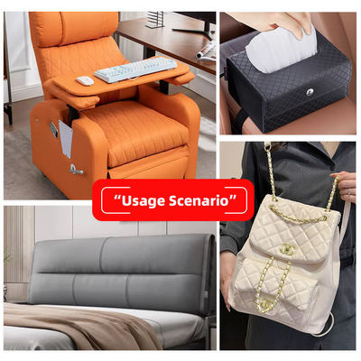 3 मिमी मोटी पीवीसी रजाईदार स्पंज साबर बनावट नकली चमड़ा सोफे सजावटी फर्नीचर सहायक उपकरण के लिए एंटी-स्क्रैच वाटरप्रूफ