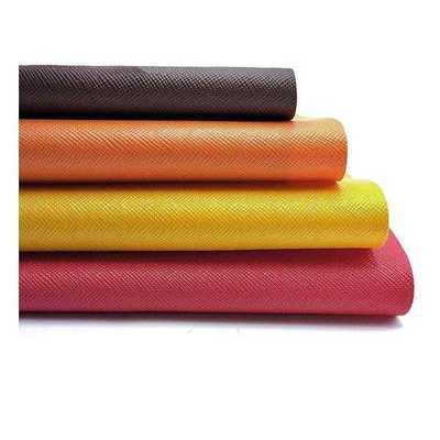 वॉलेट पैकेजिंग केस जूते नोटबुक लेदर फैब्रिक के लिए पीवीसी क्रॉस ग्रेन आर्टिफिशियल सिंथेटिक लेदर