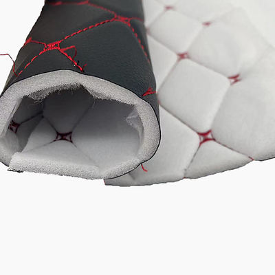 कस्टम पीवीसी कढ़ाईदार रजाईदार सिंथेटिक लेदर 6.0 मिमी पॉलीयूरेथेन फोम कार सीट कवर सोफा फॉक्स लेदर फैब्रिक के लिए