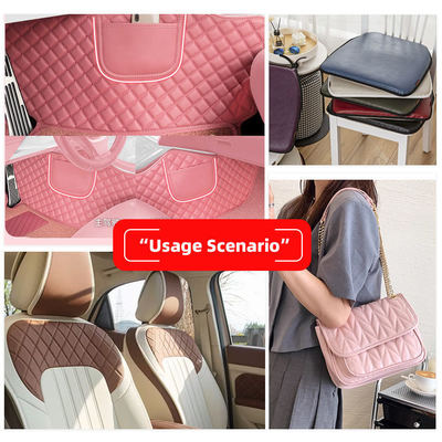 पीवीसी इमिटेशन कढ़ाई रम्बस कृत्रिम सिंथेटिक लेदर कार फुट कार सीटें सोफा सजावट बैग फॉक्स लेदर फैब्रिक