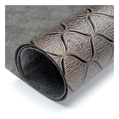 स्पॉट होलसेल पीवीसी ब्राइट ज्यामितीय पैटर्न कृत्रिम सिंथेटिक लेदर पैकेजिंग वॉलेट बॉक्स नोटबुक फॉक्स लेदर फैब्रिक