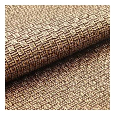 थोक पीवीसी प्राचीन पीतल बुनाई पैटर्न कृत्रिम सिंथेटिक चमड़े पैकेजिंग वॉलेट बॉक्स जूते नोटबुक नकली चमड़े के कपड़े