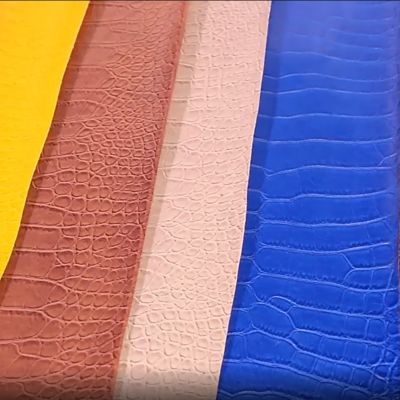 पीवीसी मगरमच्छ अनाज कृत्रिम सिंथेटिक चमड़े वॉलेट बॉक्स जूते Ntoebook नकली चमड़े के कपड़े
