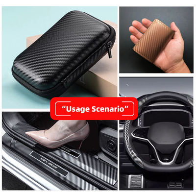 Elastic PU Carbon Fiber Synthetic Leather Faux Leather for Clothing Bags Phone Shell Sleeve Box Faux Leather Fabric