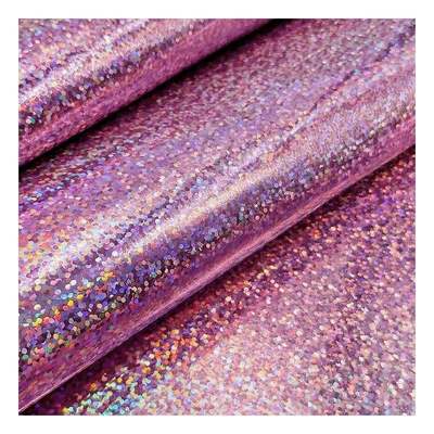 Pu Holographic Mirror Leather Big Glass Pattern Grain Mirror Synthetic Artificial Faux Shoes Vanity Case Handbag Leather Fabric