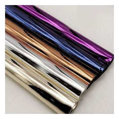 उच्च गुणवत्ता वाले सिंथेटिक नकली जूते हैंडबैग नोटबुक चमड़ा पु इंद्रधनुष होलोग्राफिक धातु रंगीन दर्पण चमड़े के कपड़े