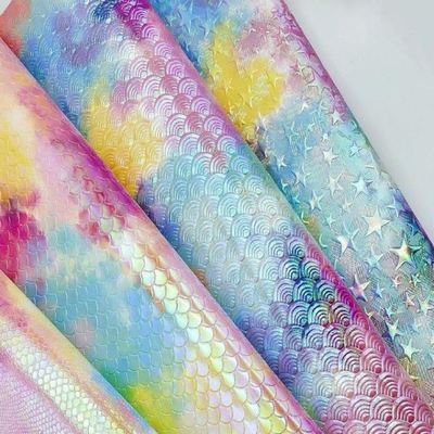 विशेष पु इंद्रधनुष दर्पण उभरा सिंथेटिक चमड़ा सामान हैंडबैग जूते कॉस्मेटिक बैग चमड़ा फैब्रिक