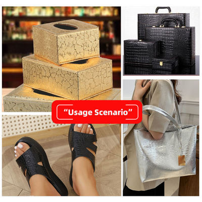 जूते के बैग की सजावट के लिए उच्च-चमकदार पीवीसी मगरमच्छ उभरा हुआ बुना हुआ अनाज ज्यामिति पशु सिंथेटिक कृत्रिम चमड़ा शिल्प के लिए