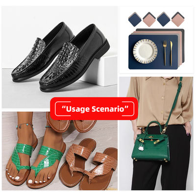 1.8 मिमी मोटाई के साथ पीवीसी चमड़े के साथ मगरमच्छ अनाज घर्षण प्रतिरोधी और पानी प्रतिरोधी बैग और जूते के लिए