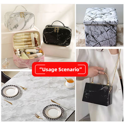 बैग और वॉलेट के लिए 20 रंगों में डबल ब्रश बैकिंग के साथ मार्बलिंग ग्रेन प्रिंटेड पीवीसी लेदर