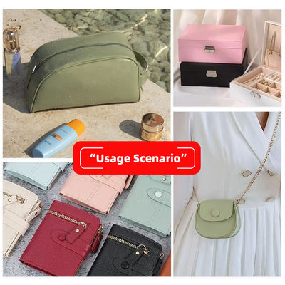 0.7 मिमी मोटाई 54/55" चौड़ाई 140 सेमी चौड़ाई बैग, वॉलेट और बेल्ट के लिए पु सिंथेटिक लेदर फ़ॉक्स लेदर