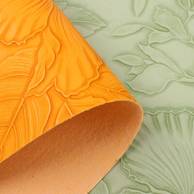 पीवीसी 126 फूलों के पैटर्न इम्बोस्ड स्टाइल बैग के लिए कृत्रिम सिंथेटिक चमड़े Placemat जूते सजावट पैकेज नकली चमड़े के कपड़े