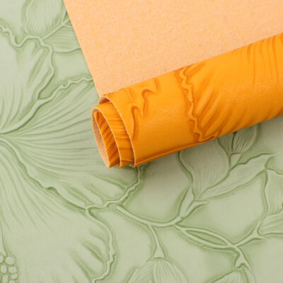 पीवीसी 126 फूलों के पैटर्न इम्बोस्ड स्टाइल बैग के लिए कृत्रिम सिंथेटिक चमड़े Placemat जूते सजावट पैकेज नकली चमड़े के कपड़े