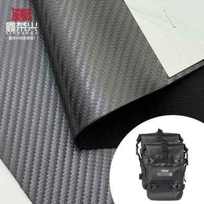 1.0mm Thick Carbon Fiber PVC Waterproof Embossed Faux Leather Upholstery Material for Furniture Car Bags Sofa