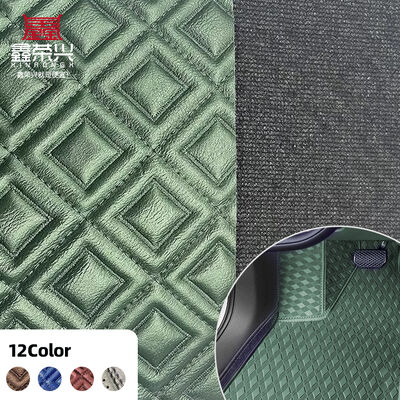 Custom PVC Embroidery Quilted Pearly Lustre Synthetic Leather Needle Punch Foam for Car Seat Cover Sofa Faux Leather Fabric