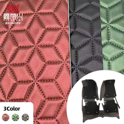 Custom PVC Diamond Embroidery Quilted Pearly Synthetic Leather Needle Punch Foam for Car Seat Cover Sofa Faux Leather Fabric