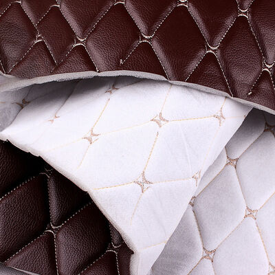 Custom Quilted PVC Synthetic Leather 7.0mm Thick Embroidered Embossed Stretchy Polyurethane Foam for Car Seats Furniture/Bag
