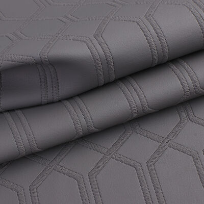 PVC Imitation Embroidery Hexagon Artificial Synthetic Leather for Car Foot Car Seats Sofa Decorate Bag Faux Leather Fabric