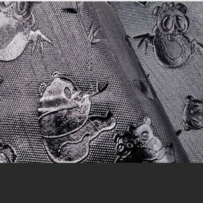 थोक पीवीसी हाइलाइट्स 045 # पांडा अनाज पैटर्न कृत्रिम सिंथेटिक चमड़ा वॉलेट बॉक्स जूते नोटबुक कपड़े