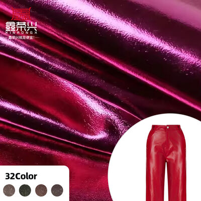 Metal Film PU R61 Sheep Grain Synthetic Leather Clothing Wallet Box Shoes Bag Notebook Faux Leather Fabric