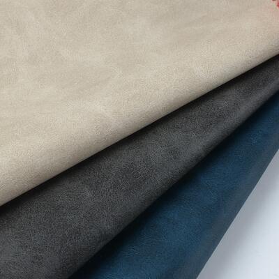 Crazy Horse Grain PVC Printed Synthetic Leather for Decorative Notebook Table Mat Phone Shell Faux Leather Fabric. Bags Lining