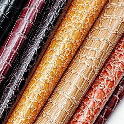 गर्म बिक्री पीवीसी चमकदार उच्च चमक सिंथेटिक चमड़े जूते बैग नोटबुक फर्नीचर उपयोग के लिए उभरा पत्थर पैटर्न