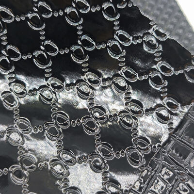 High-Gloss PVC Crocodile Embossed Woven Grain Geometry Animal for Shoe Bag Decor Synthetic Artificial Leather Fabric for Crafts