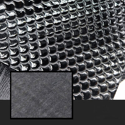High-Gloss PVC Crocodile Embossed Woven Grain Geometry Animal for Shoe Bag Decor Synthetic Artificial Leather Fabric for Crafts