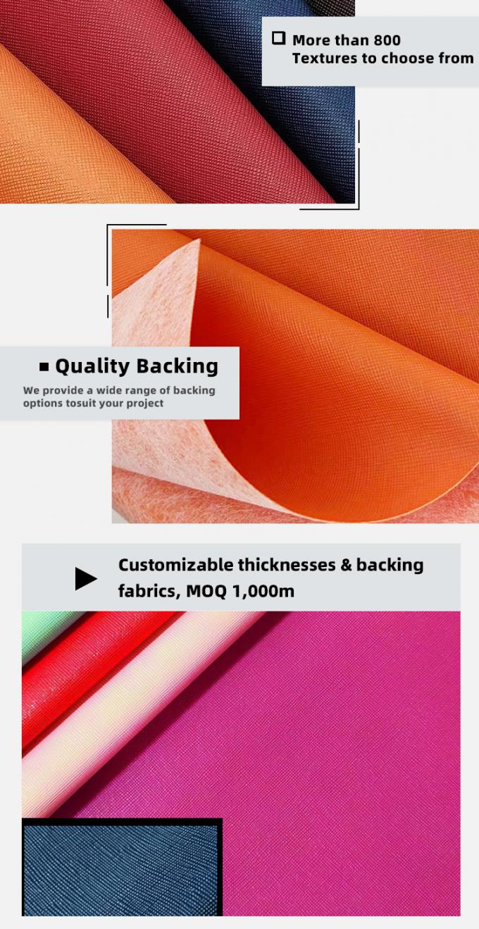 वॉलेट पैकेजिंग केस जूते नोटबुक लेदर फैब्रिक के लिए पीवीसी क्रॉस ग्रेन आर्टिफिशियल सिंथेटिक लेदर 5