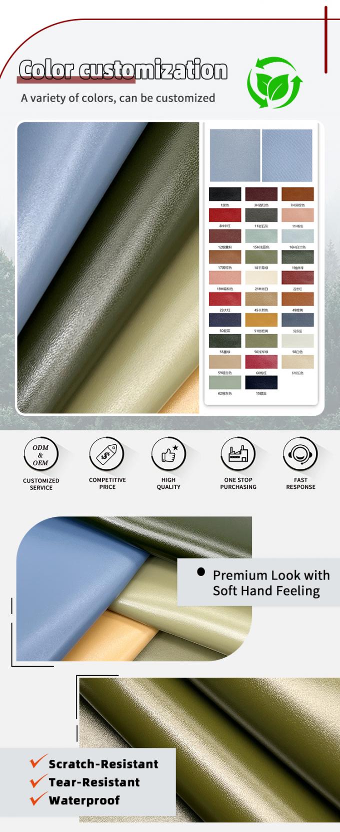 1.8 मिमी मोटी पीवीसी सिंथेटिक फ़ॉ लेदर उभरा हुआ सुई-बिंदु बनावट स्ट्रेच वाटरप्रूफ बैग टेबल मैट सजावट बेल्ट सोफा के लिए 4