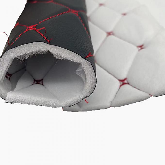 कस्टम पीवीसी कढ़ाईदार रजाईदार सिंथेटिक लेदर 6.0 मिमी पॉलीयूरेथेन फोम कार सीट कवर सोफा फॉक्स लेदर फैब्रिक के लिए 9