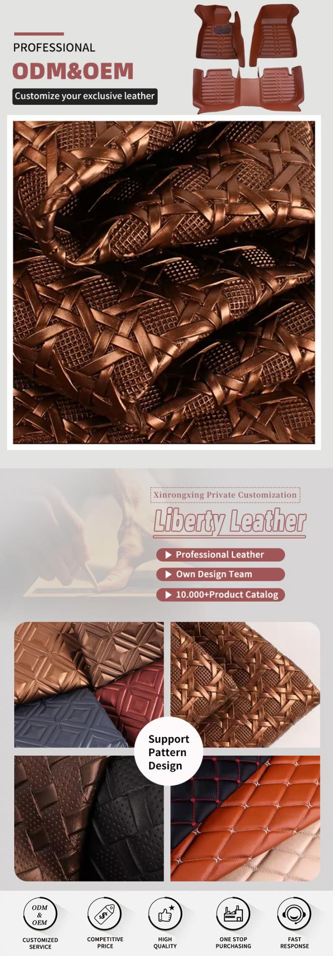 कार सीटों और फर्नीचर के लिए पीवीसी उभरा सिंथेटिक लेदर फैब्रिक 4