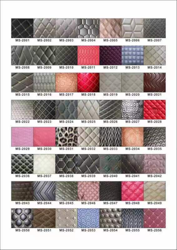 कस्टम पीवीसी डायमंड कढ़ाई क्विल्टेड मोती सिंथेटिक चमड़े की सुई पेंच फोम के लिए कार सीट कवर सोफा नकली चमड़े के कपड़े 5