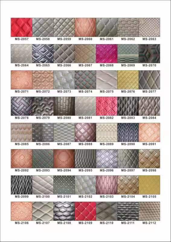 कस्टम पीवीसी डायमंड कढ़ाई क्विल्टेड मोती सिंथेटिक चमड़े की सुई पेंच फोम के लिए कार सीट कवर सोफा नकली चमड़े के कपड़े 6