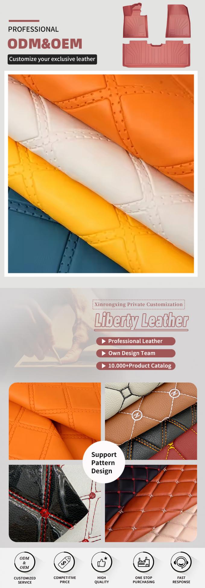 पीवीसी रम्बस पंचिंग उभरा हुआ स्टाइल कृत्रिम सिंथेटिक चमड़ा कार फुट कार सीट सोफा सजावट बैग फॉक्स लेदर फैब्रिक 4